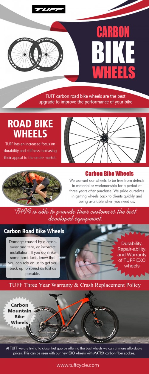 Browse a fantastic range of road bike wheels with the low-cost delivery option at https://www.tuffcycle.com/ 

Visit : 

https://www.tuffcycle.com/road.html 
https://www.tuffcycle.com/mountain-bike.html 

If you want to improve the performance of your bike, you must have a look at road bike wheels for bicycles. These wheels are made of carbon instead of the traditional steel rims, and therefore are much lighter. They enhance handling and even increase speed since they are lightweight. Cycling for many is just not a workout exercise, but a passion which can never fade. 

Deals In : 

Carbon Bike Wheels 
Bicycle Wheels 
Carbon Wheelset 
Road Bike Wheels 
700c wheels 
Carbon Mountain Bike Wheels 

Email : info@tuffcycle.com 

Social Links : 

https://www.instagram.com/tuffcycles/ 
https://www.facebook.com/Tuffcyclecom 
https://twitter.com/Tuffcycle 
https://www.pinterest.com/tuffcycles/ 
https://www.youtube.com/channel/UCm19BYvVoqTbV3QhOLjO7HA 
https://www.instagram.com/tuffcycles/