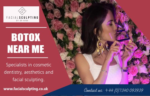 Botox near me treatments to smooth and prevent frown lines on the forehead at https://www.facialsculpting.co.uk/aesthetics/migraines/

Find Us: https://goo.gl/maps/CJDb9dJTYUs

Our Service:
botox London
botox in London
botox near me
botox specialist London
best botox london

The surgeon uses a syringe containing a poison named Botulinum Toxin which is associated with botulism, a severe illness. This substance, if used in small doses, has a temporary paralyzing effect on facial muscles. Botox near me treatment prevents them from contracting, which enables them to relax and soften, causing wrinkles and lines in the face to smooth out.

Contact us: Facial Sculpting Limited - Chelsea Private Clinic
The Courtyard 250 Kings Road London SW3 5UE
Call:	+44 07340093939
Mail :  info@facialsculpting.co.uk

Social:
http://www.apsense.com/brand/facialsculpting
https://www.hotfrog.co.uk/business/london/london/facial-sculpting-limited-chelsea-private-clinic
http://www.brownbook.net/business/45150002
http://www.bizcommunity.com/CompanyView/FacialSculpting-ChelseaPrivateClinic
https://gb.enrollbusiness.com/BusinessProfile/3584842/Facial%20Sculpting%20Limited%20-%20Chelsea%20Private%20Clinic