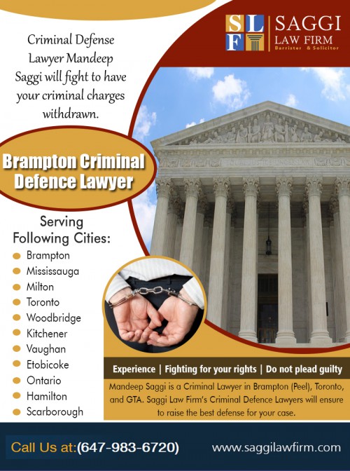 An experienced lawyer with the law office in Brampton help you to win the case at https://saggilawfirm.com/contact-us/

Service:
Brampton Criminal Defence Lawyer
law firms brampton
law office brampton

When it may not be a felony offense, acquiring a law office in Brampton lawyer your corner may aid you. The laws are so complicated to comprehend. There's no method for a layperson to understand what's happening. There's no method for you to have the ability to assume everything is happening.

Contact-
Saggi Law Firm
2250 Bovaird Dr E #206, Brampton, ON L6R 0W3, Canada
PHONE-  +1 647-983-6720

Social:
http://saggilawfirm.tumblr.com/Criminal-Lawyer-Woodbridge-Mississauga-Toronto
http://saggilawfirm.tumblr.com/Criminal-Harassment-Lawyer-Woodbridge-Mississauga-Toronto
http://saggilawfirm.tumblr.com/Criminal-Harassment-Defence-Woodbridge-Mississauga-Toronto
http://saggilawfirm.tumblr.com/Criminal-Law-Firm-Woodbridge-Mississauga-Toronto
http://saggilawfirm.tumblr.com/Bail-Hearing-Lawyer-Woodbridge-Mississauga-Toronto-Brampton
http://bramptonlawyers.bravesites.com/
http://bramptonlawyers.bravesites.com/criminal-harassment-lawyer-woodbridge-mississauga-toronto
http://bramptonlawyers.bravesites.com/criminal-harassment-defence-woodbridge-mississauga-toronto
http://bramptonlawyers.bravesites.com/criminal-law-firm-woodbridge-mississauga-toronto
http://bramptonlawyers.bravesites.com/bail-hearing-lawyer-woodbridge-mississauga-toronto-brampton