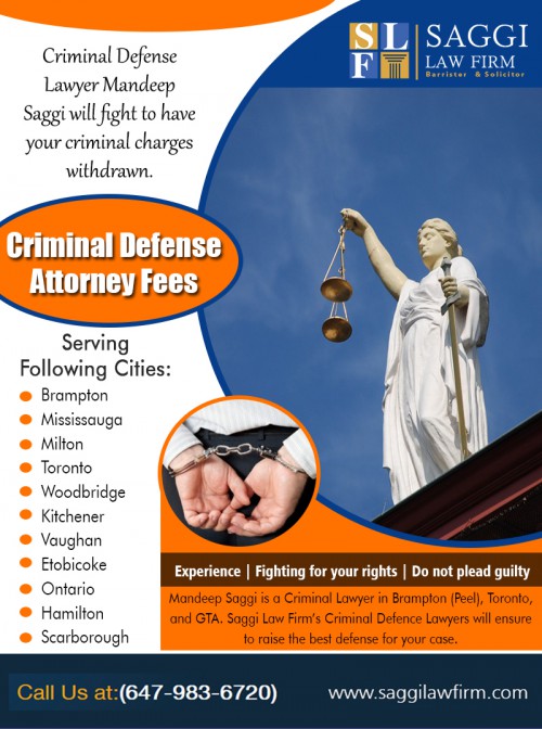 Criminal defense attorney fees include expert planning and advice at https://saggilawfirm.com/criminal-defense-lawyer-free/

Service:
criminal defense attorney fees    
cost of criminal lawyer canada

Something significant to bear in mind is that a lot of men and women can not spend the money on inexpensive lawyers penalties, which explains the reason why you're able to be supplied a lawyer. It will not mean that you may not get the highest possible representation as you'll. A whole lot of these varieties of lawyers are devoting a portion of the time to helping people that can not afford a decent defense. Cheap criminal defense attorney fees that will balance your budget.

Contact-
Saggi Law Firm
2250 Bovaird Dr E #206, Brampton, ON L6R 0W3, Canada
PHONE-  +1 647-983-6720

Social:
http://mandeepsaggisocial.wixsite.com/bramptoncriminal/criminal-lawyer-woodbridge-mississa
http://mandeepsaggisocial.wixsite.com/bramptoncriminal/criminal-harassment-lawyer-woodbrid
http://mandeepsaggisocial.wixsite.com/bramptoncriminal/criminal-harassment-defence-woodbri
http://mandeepsaggisocial.wixsite.com/bramptoncriminal/criminal-law-firm-woodbridge-missis
http://mandeepsaggisocial.wixsite.com/bramptoncriminal/bail-hearing-lawyer-woodbridge-miss
https://bramptonlawyers.pageride.cz/
https://bramptonlawyers.pageride.cz/criminal-harassment-lawyer-woodbridge-mississauga-toronto/
https://bramptonlawyers.pageride.cz/criminal-harassment-defence-woodbridge-mississauga-toronto/
https://bramptonlawyers.pageride.cz/criminal-law-firm-woodbridge-mississauga-toronto/
https://bramptonlawyers.pageride.cz/bail-hearing-lawyer-woodbridge-mississauga-toronto-brampton/