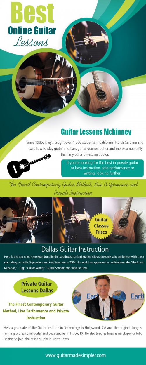 Best Online Guitar Lessons — Grownups Learn Guitar Fast AT http://www.guitarmadesimpler.com/

There is actually a very simple formula for finding the Best Online Guitar Lessons to suit our musical and financial needs. There are free guitar lessons available online to suit any genre, and you need to examine them to be sure they fulfill the major requirements of the beginner guitar player. Your guitar lessons should be aimed at beginner guitarists with attention paid to basics like tuning and learning the structure of chords. They should start you off playing songs using easy guitar tabs.
Social : 
https://kinja.com/guitarlessonsdallas
https://itsmyurls.com/guitarteacher
https://medium.com/@lessonsmckinney

Deals us : 
Guitar Lessons Dallas
Guitar Classes Frisco
Best Online Guitar Lessons
Dallas Guitar Instruction
Guitar Lessons Mckinney