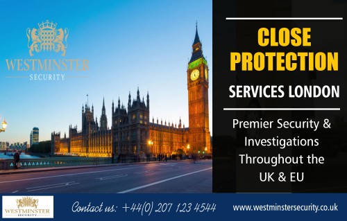 Close protection services in London for executive protection teams AT https://www.westminstersecurity.co.uk/
Find us on Goole Map : https://goo.gl/maps/KbJ7muA8Ztw
You can look online and get the services provided by a renowned company. A right provider of security services for events will offer you personal, celebrity and VIP bodyguards, and event stewards for the smooth running of a game and protect from threats at the same time. Close protection services in London for executive protection teams. 
Social : 
https://bodyguardservices.contently.com/
https://followus.com/ProtectionServices
https://kinja.com/protectionservices