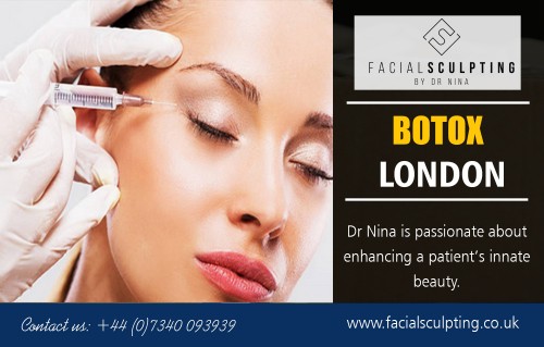 Botox near me treatments to smooth and prevent frown lines on the forehead  at https://www.facialsculpting.co.uk

Find Us : https://goo.gl/maps/CJDb9dJTYUs

Dental Clinic : 

Botox London
Botox Near Me
Botox In London
Bbotox Specialist London

The surgeon uses a syringe containing a poison named Botulinum Toxin which is associated with botulism, a severe illness. This substance, if used in small doses, has a temporary paralyzing effect on facial muscles. Botox near me treatment prevents them from contracting, which enables them to relax and soften, causing wrinkles and lines in the face to smooth out.

Address : The Courtyard 250 Kings Road London SW3 5UE United Kingdom

Business Primary Phone Number:	+44 07340093939

Primary Email Address :  info@facialsculpting.co.uk

Social Links : 

https://twitter.com/drninabal
https://www.facebook.com/drninafacialsculpting/
https://www.instagram.com/drninafacialsculpting/
https://uk.linkedin.com/in/ninabal
https://goo.gl/maps/CJDb9dJTYUs