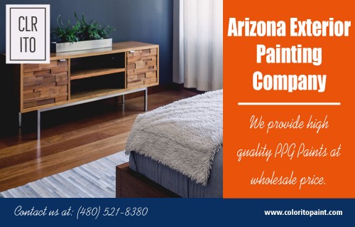 Arizona Exterior Painting Company experts to schedule a free estimate at https://coloritopaint.com/

Service us 
Arizona Exterior Painting Company	
Arizona painting
painting companies in arizona
painters arizona
painter Arizona 
Arizona painters	
painting Arizona 

Arizona Exterior Painting Company is a well-known firm that addresses to all painting and renovation issues, applying all the modern detailing and smooth finishing. With a bunch of services to offer, the company aims at building a comfortable working atmosphere for their workers and also keep intact all positive customer reviews. All individuals’ part of this company has to go through rigorous health and technical training. Other than that, everyone needs to have skills and knowledge of paints and painting. 


Contact us 
Address- 456 e Huber st Mesa , Arizona  85203
Call us: (480) 521-8380
Email us: Support@ColoritoPaint.com
Message us on facebook: https://m.facebook.com/msg/Coloritopaint/

Social
https://twitter.com/Arizonapainter_
https://www.instagram.com/arizonapainters/
http://www.allmyfaves.com/exteriorhomepainting/
https://enetget.com/ExteriorHomePainting
http://www.facecool.com/profile/ExteriorHomePainting