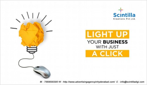 Scintilla Kreations is the best creative Advertising Agency in Hyderabad – Experts in Branding & Advertising Services- Creative Ad Film, Corporate Film Makers, corporate presentation video makers, documentary videos, branding solutions & Graphic Walkthrough Video makers in Hyderabad.
• Visit our website: http://www.advertisingagencyinhyderabad.com/
• For more details call us: 9030006330 // reach us: #8-3-993, Plot No.7, Doyen Galaxy, 2nd Floor, Srinagar Colony, Hyderabad, Telangana 500073