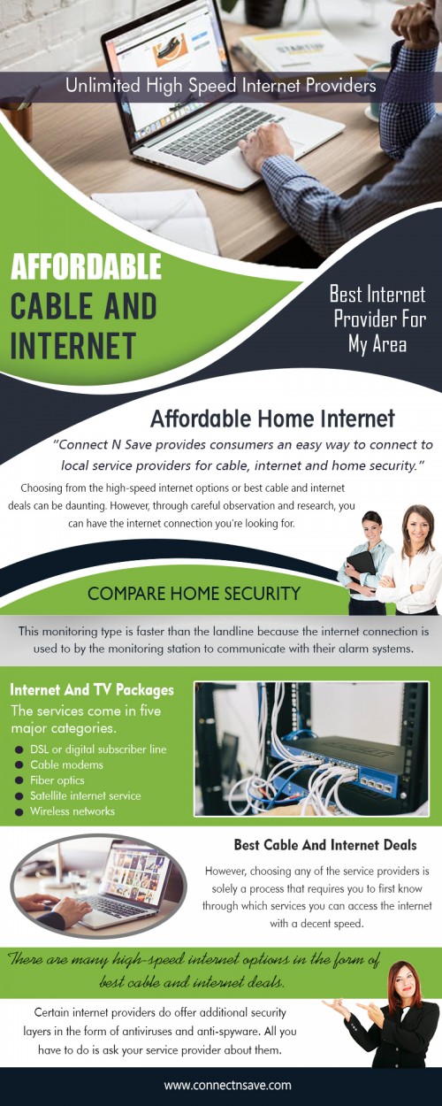 Affordable cable and internet for your home or business AT : http://connectnsave.com/
The world we are living is a sanctuary of internet dependency. Every little thing we are doing right now can be searched through the net. Any problem can easily be solved with internet. That is why most of home today can not be doubted to have and must have affordable cable and internet. 
Social : 
https://www.unitymix.com/connectnsave
https://itsmyurls.com/connectnsave
https://angel.co/cable-internet-bundles
http://www.apsense.com/brand/connectnsave