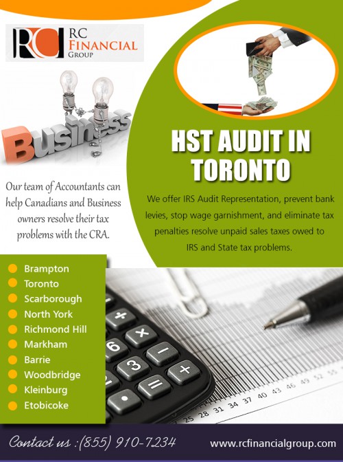 HST Audit In Toronto involves deeper scrutiny of your tax file at https://rcfinancialgroup.com/hst-audit-in-toronto/


You may need to consult the services of professionals who have lots of experience and knowledge in computing sales tax rates and organizing paperwork for HST Audit In Toronto. They could organize all your necessary documents to facilitate your sales tax audit and have it done quickly and efficiently. You will also have proper guidance about any problem concerning your audit.

My Social :
https://archive.org/details/@greater_toronto_area_accountant
https://ello.co/etobicokeaccount
https://bramptonaccountant.contently.com/
https://www.intensedebate.com/profiles/mississaugataxaccountant

RC Financial Group

1290 Eglinton Ave E, Mississauga, ON L4W 1K8
Call us Today - +1 855-910-7234
Email: - info@rcfinancialgroup.com
2nd site: www.rcfinancialgroup.ca

Deals In....

Best Tax accountant in Mississauga
Tax accountant near me
Accountant in North York
North York Accountant
Best Tax Accountant in North York
Richmond Hill Accountant
best Accountant in woodbridge
best accountant in Vaughan 
Vaughan Accountant
Good tax accountant in Toronto