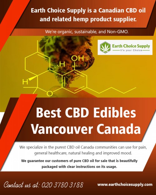 The Health Advantages of Best CBD Edibles Vancouver Canada at https://earthchoicesupply.com/ 

Visit : https://earthchoicesupply.com/blogs/blogs/cbd-edibles-canada 

Best CBD Edibles Vancouver Canada are fantastic for your digestive systems for all the same aspects over. Nevertheless, there is consist of benefits that can help with handling digestion system problems such as IBS and additionally Chrohns Ailment which is set off by the auto-immune activity. (Immune cells misunderstanding healthy and balanced and well-balanced cells for burglars.).

Deals In : 

cbd gummies for anxiety 
cbd edibles vancouver canada 
cbd toronto canada 
cbd hemp oil vancouver canada 
pure cbd oil for sale 
cbd oil for sale vancouver canada 

Phone : 416-922-7238 
Email : info@earthchoicesupply.com 

Social Links : 

https://twitter.com/EarthChoiceSupp 
https://plus.google.com/u/0/107430257429149428746 
https://www.youtube.com/channel/UCYgVNAV0DhYzNQ_U6PhOZtA 
https://profiles.wordpress.org/earthchoicesupply/profile/ 
https://en.gravatar.com/earthchoicesupply