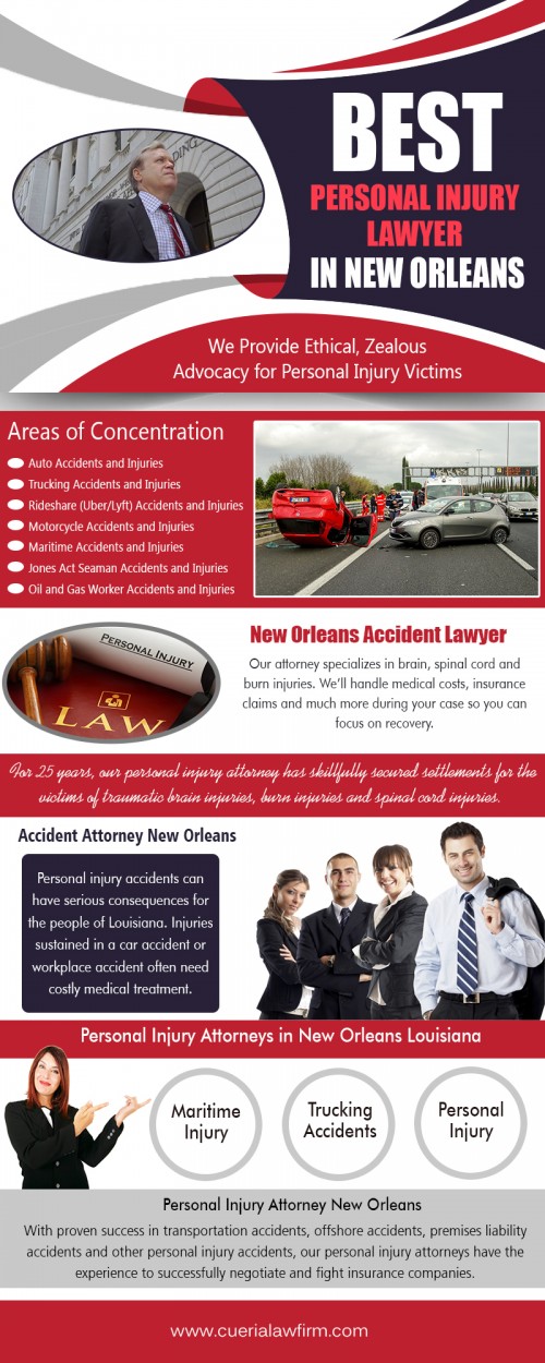 Best personal injury lawyer in New Orleans Will contemplate selective legal outsourcing at https://www.cuerialawfirm.com/ 

Service us 
Personal Injury Attorney New Orleans		
personal injury attorneys in new orleans louisiana
New Orleans Accident Lawyer		
best personal injury lawyer in new orleans
accident attorney new orleans

You also need to work with a best personal injury lawyer in New Orleans that has your needs in mind. You do not want to work with a lawyer that is not appropriately representing you. For example, you do not want to plea bargain; you do not want to work with a lawyer that is seemingly trying to force you into such a direction. This would not be to the benefit of anyone involved.

Contact us 
Add- 700 Camp Street,Suite 316,New Orleans, Louisiana 70130

Toll Free: 1-800-899-7102
Phone: 504-525-5211
Fax: 504-525-3011

Email-cuerialaw@gmail.com 

Find us 
https://goo.gl/maps/U8pUFYi5PBJ2

Social 
https://profiles.wordpress.org/neworleansaccident
https://www.smore.com/u/neworleansaccidentlawyer
https://list.ly/NewOrleansAccident/lists
https://mywishboard.com/neworleansaccident
https://www.unitymix.com/accidentattorney