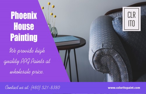 Choosing the Right Phoenix House Painting AT  https://coloritopaint.com/house-painting-companies/
Whether you are completing new construction or moving from the simplest to the grandest remodel, a fresh coat of paint adds the polish to the picture you are determined to create. Painting company services can assist you with an interior, exterior residential and commercial room, surface, or decorative painting needs. There are Phoenix House Painting out there that can provide you assistance regarding color options. Consultants will be provided so that you will know which colors will be more suitable for the rooms in your home.
Social :
http://www.themusichutch.com/listen-song/3-arizona-painting/138553/
http://yourlisten.com/arizonapainters/arizona-exterior-painting-company
https://media.zencast.fm/the-phoenixhousepainting-s-podcast/episodes/11
https://mu6.me/160003