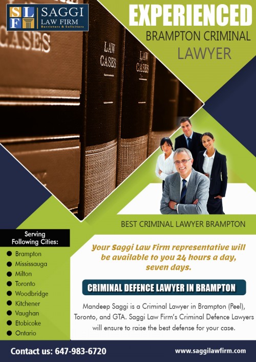 Legal Defense - Choosing Experienced Brampton Criminal Lawyer at https://saggilawfirm.com/location/

Service us 
Punjabi Criminal Lawyer in brampton			
Canada Punjabi Criminal Lawyer 
Criminal Lawyer Practicing in Brampton			
Experienced Brampton Criminal Lawyer	

There are certain things which should be kept in mind before hiring an Experienced Brampton Criminal Lawyer to fight for a criminal case. Most people tend to go for a lawyer who has earned a name for themselves by winning a few examples. It is not the most important thing that defines the credibility of a lawyer. How the lawyer wishes to handle a situation and how the lawyer chooses to present their statement before the judge is far more critical. 


Contact us
2250 Bovaird Drive East,suite #206, Brampton, ON L6R 0W3, Canada
PHONE- +1 647-983-6720

Find us 
https://goo.gl/maps/BEXyULTvFA82

Social 
https://twitter.com/BramptonLawyers
https://www.facebook.com/CriminalLawyerInBrampton/
https://www.unitymix.com/BramptonLawyers
https://criminaldefenseattorneysnearme.tumblr.com/
https://bestdrugattorneysnearme.wordpress.com/