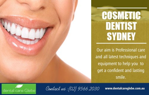 Fixing your smile offered by Cosmetic Dentist Sydney at https://dentalcareglebe.com.au/ 

Visit : https://dentalcareglebe.com.au/invisalign.html 

Find Us : https://goo.gl/maps/qt4gG5aTvUE2 

Cosmetic dentist procedures are elective procedures, not emergencies. Time spent learning about the dental methods - different techniques and material used by cosmetic dentists you are considering - will pay high dividends regarding your understanding and emotional comfort later. If in doubt, see some different cosmetic dentists for a consultation. This will clarify in your mind those personal characteristics that you would like your Cosmetic dentist Sydney to have.

Services : 

Dental Implants 
Sedation Dentistry 
Invisalign 
Periodontist In Sydney 
Cosmetic Dentist Sydney 

Email : info@dentalcareglebe.com.au 
Phone : (02) 9566 2030 

Social Links : 

https://www.pinterest.com.au/dentalcareg 
https://www.instagram.com/invisaligninsydney 
http://drmauriecoorey.brandyourself.com/ 
https://prosthodontistsydney.tumblr.com/