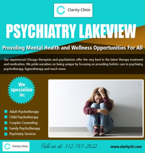 PSYCHIATRY professionals offer innovative ADHD treatments at https://claritychi.com/ 

Visit : https://claritychi.com/location/lakeview-il/ 

Find Us : https://goo.gl/maps/T3YYnAhzJP92 

One reason why people linger on being depressed, anxious and too consumed by their conflicts is that these negative feelings are bottled up inside them. Talk is therapeutic since it is a form of release. Psychotherapy also is fundamentally cathartic, and this is illustrated in the way it allows clients to express what they feel inside freely and to feel lighter - mentally and psychologically - in the process. At the end of the day, what depressed and anxious people need is someone to talk to; a PSYCHIATRY psychotherapist fulfills that need and more.

Call  : 312-787-2822 
Email : rreddy@clarityah.com 

Social Links : 

https://www.youtube.com/channel/UCchx39bNiQiT4mpYQiQXuEA 
https://plus.google.com/103690746029947976563 
https://www.facebook.com/claritychi/ 
https://twitter.com/ArlingtonHeigh4 
https://www.instagram.com/arlingtonheight/ 
https://www.pinterest.com/ClarityClinic/