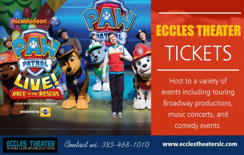 Find the best routes to Eccles Theater for an upcoming event at http://www.ecclestheaterslc.com/ 

Visit : 

http://www.ecclestheaterslc.com/events/ 
http://www.ecclestheaterslc.com/ticket-info/ 

Eccles Theater is a terrific location with a fantastic line up of occasions throughout the year. We understand the importance of appreciating time with your pals. That's why, unless or else specified; all tickets sold using this website are side-by-side. If you desire the most effective possible bargain on tickets and side-by-side tickets with your close friends, guarantee you grab your cards using this website.


Address : 131 Main Street, Salt Lake City 
Utah 84111, USA 

Contact Number: 385-468-1010 

Social Links : 

https://www.facebook.com/Fans-of-Eccles-Theater-282567762197948/ 
https://twitter.com/TheaterEccles 
https://about.me/ecclestheater 
https://www.reddit.com/user/ecclestheater 
http://www.apsense.com/brand/EcclesTheater
