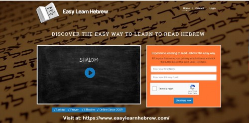 If you want to learn to hebrew4christians, then click this link to get full details on how you too can learn to hebrew4christians today. Visit at: https://www.easylearnhebrew.com/sp/learn-hebrew-online.php