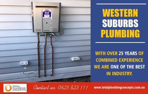 Plumbing Werribee will take care of the issue AT http://totalplumbingconcepts.com.au/plumbing-services/
Find us on our google map : https://goo.gl/maps/cboqq44i2q12

Professional plumber are able to provide efficient services within a very short time. When dealing with an emergency, you need someone who can handle your problem quickly to prevent cases such as house flooding which could eventually lead to other major problems and losses in the home. Leaking pipes or taps for example could lead to huge bills and other messes within the premises. A professional Western Suburbs Plumbing will be able to handle your issue quickly and effectively.
Social : 
https://www.thinglink.com/user/1023943492063199233
https://start.me/p/ek878l/gas-fitter-werribee
https://dzone.com/users/3477462/plumberaltona.html
http://hawkee.com/profile/658370/

Street Address — 35 Waters dr Seaholme
Suite/Office — 2/21Gervis dr, Werribee, Victoria, 3030
Primary Phone Number — 0425823111
Primary Email — Info@totalplumbingconcepts.com.au
