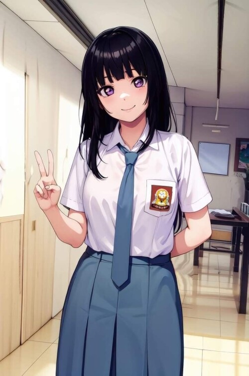 Anime seragam sekolah SMA OSIS peace