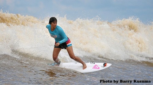 Surfing in Kampar River - Riau, Indonesia
