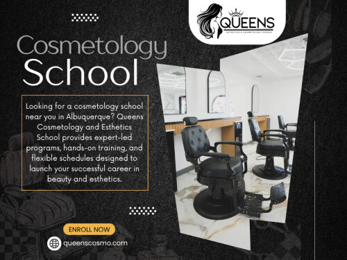 One of the key benefits of enrolling in a cosmetology school near me is the thorough preparation you’ll receive to pass this exam. The program will make sure you are well-equipped to meet all state requirements.

Official Website: https://queenscosmo.com/

Queens Cosmetology and Esthetics School

Address: 9405 Menaul Blvd NE, Albuquerque, New Mexico 87112 
Phone: +15052258642
Email: queenscosmoschool@gmail.com
Find Us On Google Map: https://maps.app.goo.gl/pqmvqFL8v2PUoBnCA

Our Profile: https://site.pictures/queenscosmo

See More:

https://is.gd/0nKzGs
https://is.gd/8Ky0cp
https://is.gd/sQXeeh
https://is.gd/YgOfXu