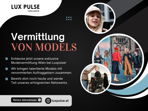 Modelmanagement Wien ist ein Unternehmen, das die Karrieren von Models betreut und deren Buchungen koordiniert. Modelmanagement Wien ist außerdem auf die Vermittlung von Models spezialisiert und vermittelt Models an die Bedürfnisse der Kunden. Dieser Service vereinfacht den Einstellungsprozess und gewährleistet Professionalität.

Offizielle Website: https://luxpulse.at/

Adresse : Neutorgasse 2,1010 Wien, Österreich
Telefon : +43 660 833 1477

Unser Profil: https://site.pictures/luxpulse