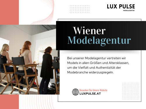 Die Zusammenarbeit mit Wiener Modelagentur für Ihre Modelvermittlung garantiert Ihnen eine professionelle und reibungslose Erfahrung. Ihre Expertise, ihre Ortskenntnisse und ihr breiter Talentpool bilden die solide Grundlage für erfolgreiche Kampagnen und Events. Für Marken und Veranstalter in Wien ist die Zusammenarbeit mit der richtigen Agentur ein entscheidender Schritt zum Erreichen ihrer Marketingziele.

Offizielle Website: https://luxpulse.at/

Adresse : Neutorgasse 2,1010 Wien, Österreich
Telefon : +43 660 833 1477

Unser Profil: https://site.pictures/luxpulse