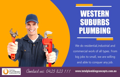 Find us:  https://goo.gl/maps/7DyfzQGeTwG2

Western suburbs plumbing services are best for urgent professional help At http://totalplumbingconcepts.com.au/areas-we-services/


Company Name - Total Plumbing Concepts
Owner Name - Nick McGuane
Street Address - 35 Waters dr Seaholme
Suite/Office - 2/21Gervis dr
City - Werribee
State - Vic
Post Code - 3030
Primary Phone Number - 0425823111

Business Categories - 

Plumbing
Construction
Residential
Commercial
Gas fitting
General Plumbing

Primary Email - Info@totalplumbingconcepts.com.au

Secondary Email - nick.mcguane@bigpond.com

Brands - Reece Plumbing , Aquamax , Rinnai , Rheem ,

Products/Services - Hot water Installation, Gas fitter ,Drainage ,camera and jetting equipment

Year Established - 2010

Hours of Operation

Mon- to Fri 7-5,Sat 7-2,Sun Closed

Deals Us

Plumber altona
Plumber Werribee 
Plumber hoppers crossing
Plumber tarneit
Plumber Williamstown

A western suburbs plumbing contractor can provide efficient services within a short time. When dealing with an emergency, you need someone who can handle your problem quickly to prevent cases such as house flooding which could eventually lead to other significant issues and losses in the home. Leaking pipes or taps, for example, could lead to huge bills and other messes within the premises. A professional will be able to handle your issue quickly and effectively.


Social

https://www.purelocal.com.au/victoria/werribee/plumbing/total-plumbing-concepts
http://www.poidb.com/poi/poi.asp?poiid=367265
http://www.localbluepages.com.au/business-profile/total-plumbing-concepts-2222379
https://wiseintro.co/total-plumbing-concepts
https://www.siachen.com/totalplumbingconcepts