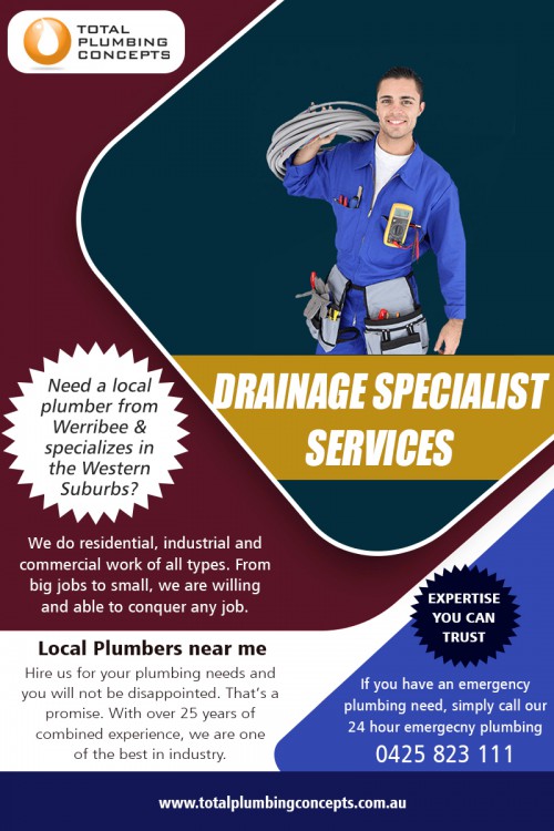 Blocked Drain Plumber can expertly clean your drains at http://totalplumbingconcepts.com.au/best-licensed-plumbers-near-me/

Find Us: https://goo.gl/maps/HxU1pmmw7h2J7zR86

Services :

plumbers near me
plumber near me
trusted plumbers near me
local plumbers near me
cheap plumbers near me
commercial plumbers near me
affordable plumbers near me

Drain Blockages systems are what guarantees we have completely dry, clean and healthy and balanced structures to live and work in. Because drains and pipes are out of sight and typically work effectively, Blocked Drain Plumber take them forgiven. The homeowner pays attention to blocked drains in point cook when the damages are done, providing their drains little respect when all is well. Ideally, every property owner should recognize what triggers obstructed drains pipes and pipelines, how to prevent them, and what to do when the worst happens.

Total Plumbing Concepts

Address: 2/21 Gerves Dr Werribee VIC 3030
Phone: 0425823111
Email: Info@totalplumbingconcepts.com.au

Social Links :

https://www.diigo.com/profile/plumberwerribee
https://dashburst.com/plumberwerribee
https://remote.com/plumberwerribee
http://plumberwerribee.strikingly.com/
https://www.allmyfaves.com/plumberwerribee
https://profiles.wordpress.org/plumberwerribee/
https://www.plurk.com/Plumbingaltona
https://www.localplumbersdirectory.com.au/australia/werribee/plumbers/total-plumbing-concepts-47381
https://www.diyrenovationsonline.com.au/listings/total-plumbing-concepts/
