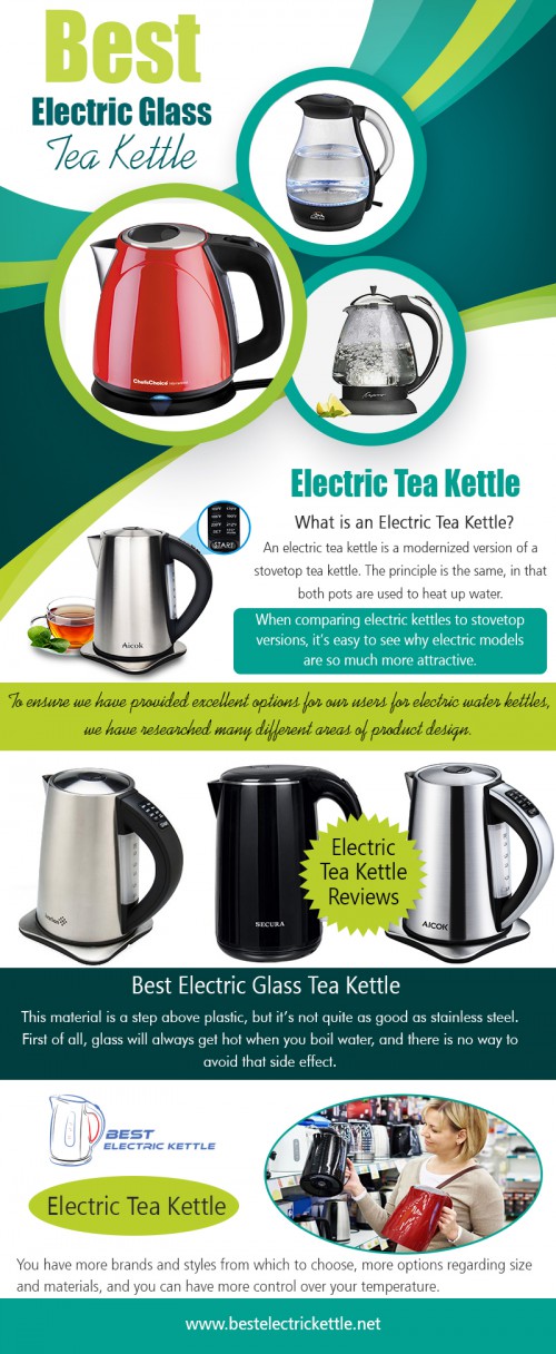 Cordless Electric Ivation Kettle has a unique and sleek design at http://bestelectrickettle.net/best-electric-water-kettle/

When purchasing an electric tea kettle you will have a wide variety to choose. The expensive ones made of brushed aluminum are made to sit on your counter and do not have to be tucked away in a cabinet, as they are so attractive. There are also many of these types of kettles that are inexpensive, decorative, and work just as well. You can find electric tea kettles in department stores and specialty shops.

My Social :
https://www.intensedebate.com/people/bestaicokkettle
https://en.gravatar.com/aicokkettle
http://aicokkettle.strikingly.com/
https://www.twitch.tv/aicokkettle

Deals In....
Aicok Electric Kettle
Best Electric Glass Tea Kettle
Electric Kettle
Electric Tea Kettle Reviews
Electric Tea Kettle
Electric Water Kettle
Glass Tea Kettle
Kettle Comparison