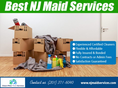 Best NJ Maid Services to keep your organization at its best At https://njmaidservices.com/

Find Us: https://goo.gl/maps/B7RGRvvLctZDxtVq8

Services: 

NJ Maid Services
New Jersey Maid Services
NJ Cleaning Company
New Jersey Cleaning Services

With the increasing pressure of busy life, everyone is finding it difficult to cope up with their working, taking care of children and other activities at home and hence, there is very little time left for cleaning and taking care of the house. In most cases, the house stays in a complete mess because you don't have enough time to clean it up. To recover from such a situation, you require the help of an NJ Maid Services.

Clean Pillar Maid Services
190 Belmont Ave #E44, Jersey City, NJ 07304, USA
+1 201-371-6040
njmaidservices@gmail.com
Sun-Sat: 7AM–8PM

Social---

https://www.pinterest.com/njmaidservices
https://padlet.com/njmaidservices
https://snapguide.com/nj-maid-services
http://www.alternion.com/users/NewJerseyMaidServ