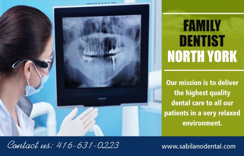 Family dentist in North York offers a comprehensive range of services at http://sabilanodental.com/services/

Service
General dentistry North York
Dental Implants North York
Dentist near me North York
family dentist North York

In choosing a dentist, it is essential that you feel comfortable with the person. It is also advantageous if the dentist that you want takes care of the rest of your family members as well. Thus, rather than getting a family dentist, it is more practical to choose one for the whole family. A family dentist in North York is one who values the smile of the entire family. He knows which foods are hazardous to the teeth. Moreover, a family dentist gives advises on the proper oral care and hygiene, as well as preventive practices.

Office: 416-631-0223
Fax: 416-631-6531
Email: drrsabilano@rogers.com

Find us-
https://goo.gl/maps/JZ7kE1sh3KD2

Social
https://www.pinterest.ca/GeneraldentistryNorthYork/
https://dentistnorthyork.contently.com/
https://visual.ly/users/sabilanodental/portfolio
http://familydentistnorthyork.strikingly.com/
https://socialsocial.social/user/dentistnorthyork/