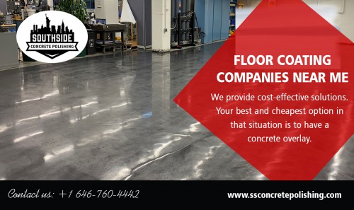 Find Us: https://goo.gl/maps/xoXeHfFKTRC2

Find Floor coating companies near me for cheap costs offers At http://www.ssconcretepolishing.com/epoxy-floor-coating-companies-near-me

epoxy floor coating contractors near me	
epoxy floor coating companies near me
manhattan concrete new york ny
manhattan concrete nyc
southside concrete polishing nyc

Bussiness name: Southside Concrete Polishing
Street Address: 30 Broad Street
City          : Suite 1407
State         : New York, NY 10004 USA
Phone no      :+1 646-760-4442
Email         : wpl@ssconcretepolishing.com
Working Hours  :7 days a week! 8:00am - 8:00pm

our Services  : 

Decorative Concrete
Industrial Concrete Polishing
Southside Floor Refinishing Service

Commercial lobbies, foyers, hallways, and other visitor-frequented locations are often installed with attractive floor coating companies near me option to enhance the appeal. No longer limited to commercial facilities, industrial loading docks, warehouses or production floors also use floor systems that are designed durable and resistant to all types of heavy loads. There are now more choices in flooring, particularly epoxy-based formulations that serve two purposes -- aesthetics and function.


Social :

https://www.reddit.com/user/PolishedconcreteNYC
https://concretepolishingcontractorsnearme.blogspot.com/
https://concretepolishingcontractors.tumblr.com/ConcreteFlooringContractorsNYC
https://www.pinterest.com/PolishedconcreteNYC
https://www.youtube.com/channel/UCffluXxtEulbXiCCKViPRIQ