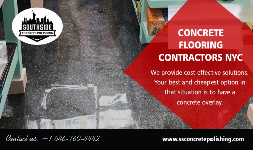 Find Us: https://goo.gl/maps/xoXeHfFKTRC2

Polished Concrete Floors in NYC can enhance the home and make it appealing At http://www.ssconcretepolishing.com/concrete-contractor

Deals us:

polished concrete nyc
concrete polishing nyc
concrete floors polishing nyc
concrete polishing contractors near me	
cost to polish existing concrete floor
cost of polished concrete floors vs tiles	
residential polished concrete floors nyc
nyc concrete flooring experts
concrete floor coating contractors near me	
floor coating companies near me

Bussiness name: Southside Concrete Polishing
Street Address: 30 Broad Street
City          : Suite 1407
State         : New York, NY 10004 USA
Phone no      :+1 646-760-4442
Email         : wpl@ssconcretepolishing.com
Working Hours  :7 days a week! 8:00am - 8:00pm

our Services  : 

Decorative Concrete
Industrial Concrete Polishing
Southside Floor Refinishing Service

Environmentally pro-active individuals and companies are recommending polished concrete because of the benefits that the Polished Concrete Floors in NYC provides. In terms of 'green' management, the polished floors are probably one's safest bet because not only do they uphold 'green' values of being with the environment, but they boost the situation. For people who are well clued on energy saving, polished concrete flooring is the way to go because less lighting is required in a house that has polished floors since the floor is reflective. 

Social :

https://concretepolishingcontractors.tumblr.com/ConcreteFlooringContractorsNYC
https://www.pinterest.com/PolishedconcreteNYC
https://www.slideshare.net/Costtopolish/epoxy-flooring-near-nyc
https://en.gravatar.com/polishedconcretenyc
https://www.reddit.com/user/PolishedconcreteNYC
