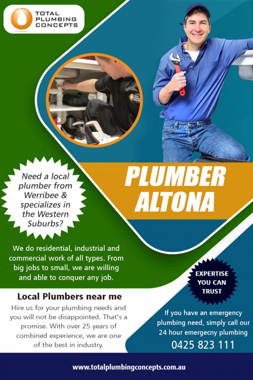 How To Find Commercial Plumbers Near Me at totalplumbingconcepts.com.au/emergency-plumber-hoppers-crossing/

Find Us: https://goo.gl/maps/HxU1pmmw7h2J7zR86

Services :

plumber hoppers crossing
plumbers werribee hoppers crossing

A licensed Commercial Plumbers Near Me technician is to adhere to guidelines and regulations to stay licensed. This is specifically important if you are building a brand-new residence or expanding your existing home under the code. By hiring a plumbing professional that is accredited, you can be ensured that she or he won’t reduce corners which you will undoubtedly obtain a task that is done up to code.

Total Plumbing Concepts

Address: 2/21 Gerves Dr Werribee VIC 3030
Phone: 0425823111
Email: Info@totalplumbingconcepts.com.au

Social Links :

https://ello.co/plumberwerribee
https://followus.com/plumberwerribee
https://www.diigo.com/profile/plumberwerribee
https://dashburst.com/plumberwerribee
https://remote.com/plumberwerribee
http://plumberwerribee.strikingly.com/
https://www.allmyfaves.com/plumberwerribee
https://in.enrollbusiness.com/BusinessProfile/2306912/Total-Plumbing-Concepts-Werribee-VIC-3030
https://www.texnav.com/australia/werribee/home-improvement/total-plumbing-concepts