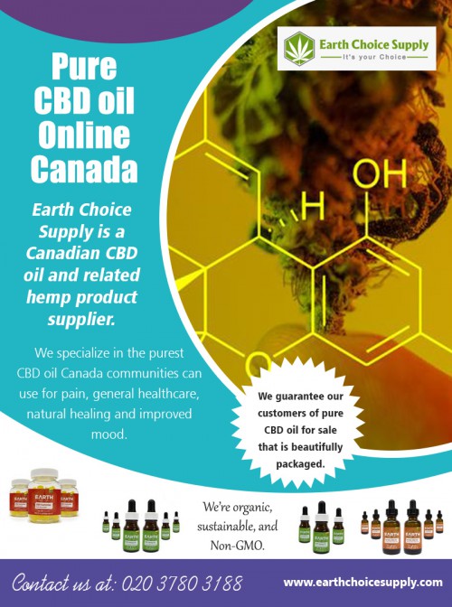Buy Purest Cbd Oil Canada due to the effectiveness at https://earthchoicesupply.com/blogs/blogs/cbd-edibles-canada

Service:

best cbd edibles vancouver canada	
cbd edibles vancouver canada 
cbd edibles online vancouver canada

CBD binds to every one of these, and even a lot of its anti-inflammatory, as well as pain-relieving impacts, might happen via these paths. Purest Cbd Oil Canada offer for sale for immediate discomfort alleviation. CBD straight engages with a variety of healthy proteins in the body as well as a central nervous system, a few who are parts of the endogenous cannabinoid system. For example, CBD binds to both the CB1 and also CB2 cannabinoid receptors. However, it ties in such a way that triggers a response that is the reverse of just what THC does.

Address: 250 Yonge Street, Suite 2201, Toronto M5B2L7 , Canada
General Inqueries: 416-922-7238
Email : info@earthchoicesupply.com

Social:

https://ello.co/earthchoicesupply
https://www.youtube.com/channel/UCYgVNAV0DhYzNQ_U6PhOZtA
https://en.clubcooee.com/users/view/earthchoicesupp
https://www.ted.com/profiles/10658691
http://www.facecool.com/profile/EarthChoiceSupply
https://www.thinglink.com/user/1091356655632777219
https://www.minds.com/earthchoicesupply
http://www.mobypicture.com/user/earthchoicesupply

More Links : 

http://www.canadianbusinessdirectory.ca/file1341558.htm
http://www.mysheriff.ca/profile/oil-lubrication/tofield/6255609/
http://www.communitywalk.com/canada/map/2283434
https://www.fyple.ca/company/earth-choice-supply-cbd-oil-canada-5b9fyji/