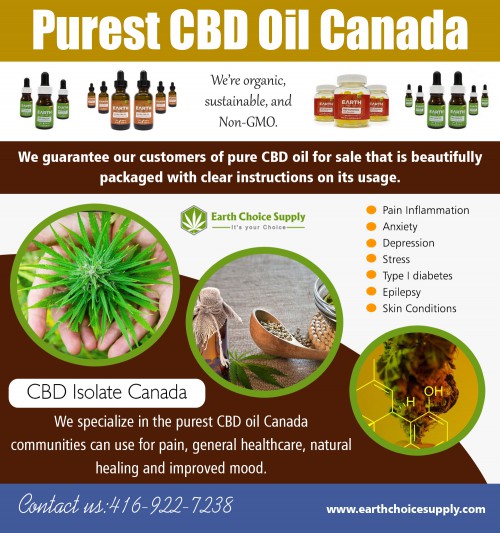 Buy Pure CBD Oil Online Canada due to the effectiveness AT https://earthchoicesupply.com/blogs/blogs/where-to-buy-hemp-oil-for-pain-near-me
Find us On Map : https://www.yelp.com/biz/earth-choice-supply-cbd-oil-canada-toronto
CBD binds to every one of these, and even a lot of its anti-inflammatory, as well as pain-relieving impacts, might happen via these paths. Locate pure CBD oil offer for sale for immediate discomfort alleviation. Purest CBD Oil Canada straight engages with a variety of healthy proteins in the body as well as a central nervous system, a few who are parts of the endogenous cannabinoid system. For example, CBD binds to both the CB1 and also CB2 cannabinoid receptors. However, it ties in such a way that triggers a response that is the reverse of just what THC does.
Social :
https://cbd-life.mn.co/members/1823076
https://amara.org/en/profiles/profile/deoctoteam@gmail.com/
https://www.4shared.com/u/dqj6e9q-/deoctoteam.html

Address: 250 Yonge Street, Suite 2201, Toronto M5B2L7 , Canada
General Inqueries: 416-922-7238
Email : info@earthchoicesupply.com