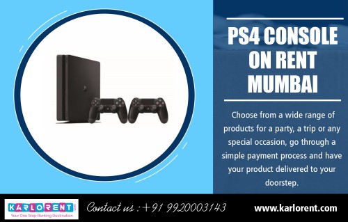 PS4 console on rent in Mumbai that has bright pictures at https://karlorent.com/playstation-4-console-bangalore-mumbai

Rent PS4 in Mumbai from Karlorent.com for best deal. It comes with 2 Dualshock 4 wireless controller,500GB Console,We provide 3 latest games of your choice. FIFA 19, GTA V, Red Dead Redemption 2,Far Cry 5,Gran Turismo Sport, Spiderman, WWE and many more.