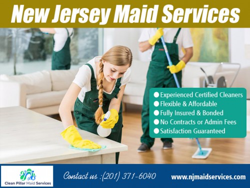 New Jersey Maid Services that re-energize your home At https://njmaidservices.com/

Find Us: https://goo.gl/maps/B7RGRvvLctZDxtVq8

Services: 

NJ Maid Services
New Jersey Maid Services
NJ Cleaning Company
New Jersey Cleaning Services

Having a cleaner and healthier home is now an easy thing to achieve. When time becomes an essential factor, and that prevents you from taking proper care of your house, hiring New Jersey Maid Services can be the best idea. Getting a maid for yourself to do the cleaning every day, is a smart idea to keep your house healthier. Besides, these professional domestic workers do their job using all professional tools and products that will help you keep the home cleaner and healthier.

Clean Pillar Maid Services
190 Belmont Ave #E44, Jersey City, NJ 07304, USA
+1 201-371-6040
njmaidservices@gmail.com
Sun-Sat: 7AM–8PM

Social---

https://en.gravatar.com/njmaidservices
https://profiles.wordpress.org/njcleaningcompany/
https://itsmyurls.com/njmaidservices
https://gust.com/companies/clean-pillar-maid-s-startup