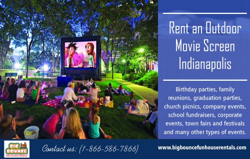 "We provide Rent An Outdoor Movie Screen Indianapolis at http://bigbouncefunhouserentals.com/ 

Find Us : https://goo.gl/maps/vZNKtwJXRh42 

Deals In : 

Party Rentals Indianapolis 
Event Rentals Indianapolis 
Themed Party Rentals Indianapolis 
Casino Parties Indianapolis 
Rent An Outdoor Movie Screen Indianapolis 

Rent An Outdoor Movie Screen Indianapolis you can create a relaxing movie under the stars to be enjoyed by all ages, or for a specific group. If you are trying to attract families, a famous family or kid's movie would be a good choice. For adults, a favorite new release would be well received. You might even consider giving the residents several decisions and allowing them to vote on the movie for the event ahead of time. Kids or teens, in particular, might like the chance to decide which film will be playing at the game.

Address : 3583 E St Rd 240, Greencastle, IN 46135, USA 

Phone: 1-866-586-7866 
Email: sales@bigbouncefunhouserentals.com 

Social Links : 

https://www.facebook.com/Bigbouncefunhouserentals/ 
https://followus.com/partyrentalsindianapolis 
https://kinja.com/themedpartyrentals 
https://www.reddit.com/user/themedpartyrentals"