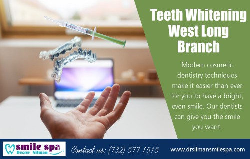 A Supreme Touch For an Immaculate Look - Teeth Whitening in West Long Branch at https://www.drsilmansmilespa.com/

Visit : https://www.drsilmansmilespa.com/contact-us/west-long-branch/ 

Find Us : https://goo.gl/maps/isLdX9mvXEG2 

Teeth whitening improves the appearance of teeth through various medical procedures. Different kinds of teeth bleaching, both professional and home methods, are becoming a branch of dentistry. Teeth Whitening in West Long Branch methods can also be the curing methods. As the growing amount of home teeth bleaching and whitenings, home methods are making miracles when it comes to having the perfect smile and displaying a set of healthy, white teeth.

Call : 732 222 0021 
Email : drsilmannj@gmail.com 

Social Links : 

https://twitter.com/dentistwestlong 
https://www.facebook.com/Doctor-Silman-Smile-Spa-1408206976099245/ 
https://www.pinterest.com/drsilmansmilespa/ 
https://www.instagram.com/dentistnewwestlongbranch/ 
https://www.youtube.com/channel/UCGtxCo9HRv5rTm-tWMkYnww 
https://www.flickr.com/people/dentistnewwestlongbranch/