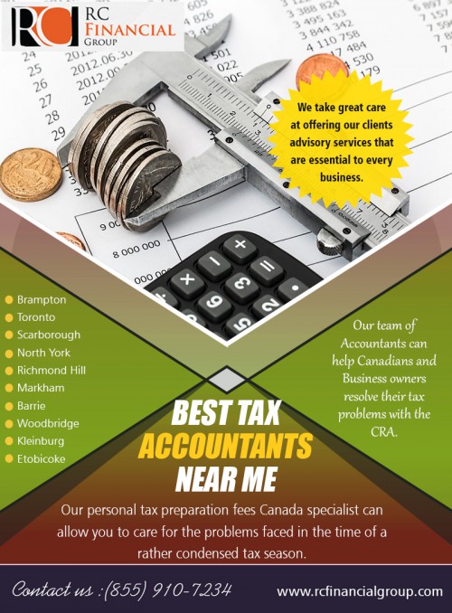 The Benefits of Having Income Tax Accountants Near Me at https://rcfinancialgroup.com/corporate-canada-tax-audits/

Services:
estate tax accountant near me
real estate accountants near me

If your business is not incorporated and you are operating as a sole trader, you are subject to personal taxation. If you are running a small business as a sole trader, profiting from rent, investment income, foreign income, and similar incomes, you are to pay and file your tax returns on the specific filing date. To ease your burden of computing business Tax Return, filing returns and paying taxes on time, it's best that you hire Accountant Near Me whether you are a sole trader or a company.

Contact us
Addess:-1290 Eglinton Ave E, Mississauga, ON L4W 1K8, Canada
PHONE:-(855) 910-7234
Email:- info@rcfinancialgroup.com

Find us
https://goo.gl/maps/kqNW1d6T3fC2

Social Links :

https://www.reddit.com/user/vaughanaccountant
https://padlet.com/adamleherfinancialgroup/e5o06i6vdv6u
http://accountantbookkeeping.strikingly.com/
https://profiles.wordpress.org/mississaugataxaccountant/
https://en.gravatar.com/mississaugataxaccountant
https://fonolive.com/b/ca/mississauga-on/accounting/17935107/rc-accountant-cra-tax
http://www.tupalo.net/en/mississauga-ontario/rc-accountant-cra-tax
https://www.yelp.ca/biz/rc-financial-group-mississauga-2