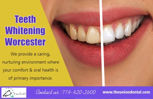 Teeth Whitening Worcester remove years of stains and make the smile brighter and whiter at https://www.theuniondental.com/dental-health/

Find Us On : https://goo.gl/maps/SNrxd95UQ3r

Dentist : 

Dentist Worcester
cosmetic dentist Worcester
dental implants Worcester
oral surgery Worcester
dentist near me Worcester
Emergency dentist Worcester
teeth whitening Worcester

A Teeth Whitening Worcester is a fixture that is embedded within the jaw bone and replaces natural teeth by supporting a prosthesis, such as a crown or removable or fixed denture. After the placement of dental implants, bone formation occurs in the surroundings of the implant, resulting in firm anchorage and stability of the artificial tooth.

Address : 101 Pleasant St #210, Worcester, MA 01609 United States

Call Us On : 774-420-2600

Social Links : 

https://www.pinterest.com/theuniondental/
https://www.facebook.com/Union-Dental-Worcester-1763410727283431/
https://www.bing.com/maps?ss=ypid.YN873x16793715172872215045
http://foursquare.com/venue/4d3860c1fe80a1cdf16c849f
http://www.dexknows.com/business_profiles/-l2607972823