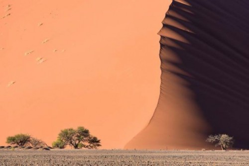 Gundukan pasir besar di Gurun Namib, salah satu taman nasional terbesar di Afrika