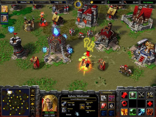 A blood mage hero in Warcraft III