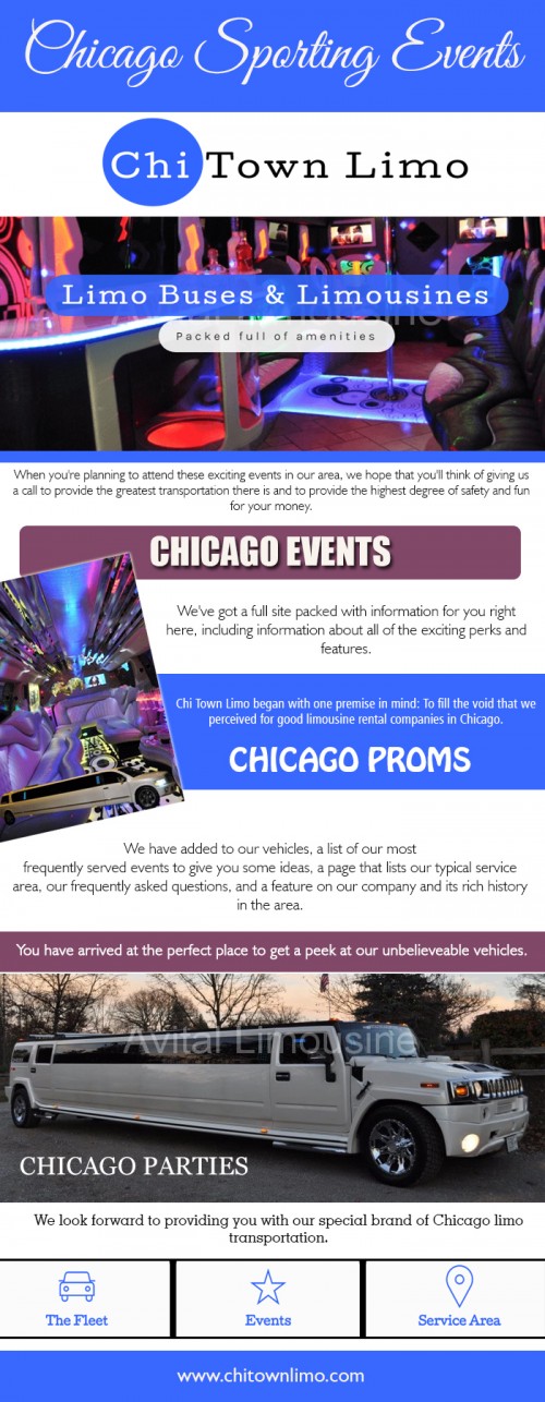 Our Website : http://www.chitownlimo.com/events.html
Limousine operators have been providing limousine hire for Chicago Sporting Events for many years, the most popular events being the Racing events. Over recent years there has been an increase in bookings for all sorts of sporting events for limousines, from bookings limousines for the match, hire for the tournaments. There are other sporting events which are becoming more and more common for limousine operators to provide limo hire services for, these include Boxing matches and corporate golfing days.
Find Us On : https://local.yahoo.com/info-193003940-chi-town-limo-chicago
My Profile : https://site.pictures/chitownlimo
More Links : https://site.pictures/image/S6doA
https://site.pictures/image/S6JEW
https://site.pictures/image/S6Swx