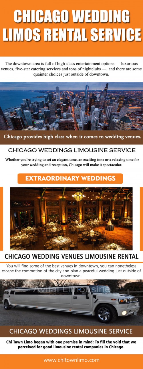 Our website : http://www.chitownlimo.com/weddings.html
Your wedding is a representation of one of the most significant and memorable days of your life. You deserve the finest things for this best day of your life which deserves the best ride of your life. Every detail of this special day should be planned carefully including the appropriate Chicago Weddings Limousine Service. This is the best time when you want to consider a limo service for your honeymoon, wedding party transfers, or getaway cars for you and your bride.
My profile : https://site.pictures/chitownlimo
More links : http://cheezburger.com/9090048512
https://site.pictures/image/S8VAI
https://site.pictures/image/S8ttx