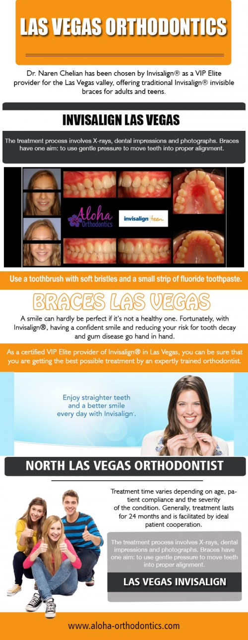 Our Site : http://www.aloha-orthodontics.com
Las Vegas Orthodontists advise parents to take their children to see an orthodontist at the earliest signs of orthodontic issues, or by the time they are seven years old. A younger child can achieve more progress with early treatment and the cost is less. If it is determined that early treatment is not necessary, the child can be monitored until treatment is necessary.
My Profile : https://site.pictures/braceslasvegas
More Links : https://site.pictures/image/SLN0B
https://site.pictures/image/SLX9D
http://weheartit.com/entry/298642672