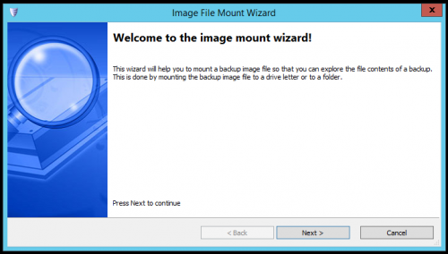StorageCraft ShadowProtect: Image Mount Wizard (1/6)