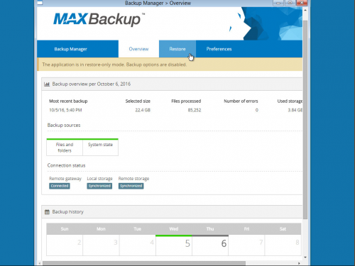 LOGICnow MAX Backup: Bare Metal Recovery - Backup overview