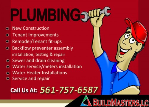 A Florida State Certified Plumbing Contractor, is fully-serviced in commercial and residential plumbing, servicing Palm Beach, Broward, and Miami-Dade counties. We are dedicated in providing quality craftsmanship in all of our work.

Source: http://www.buildmasters.net/plumbing-1044.asp