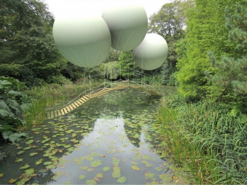 Helium balloon bridge